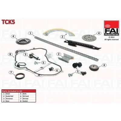 Image of 24461834, 90537338 Timing Chain Kit FAI AutoParts TCK5 with gears, gaskets/seals Simplex, Bolt VAUXHALL: Vectra Mk2 CC, ALFA ROMEO: Brera
