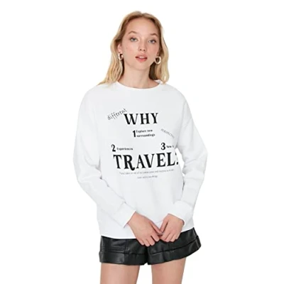 Image of Trendyol Sweatshirt White Relaxed