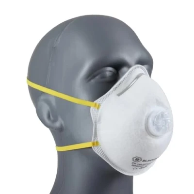 Image of FFP2 Face Mask Pk 10 Disposable Moulded Respirator EN149 CE Certified 3 Layer Filtering Against Airborne Particles, Exhalation Valve for Easy Breathing, Comfort Ear Loops and Pliable Nose Bridge