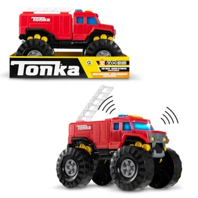 Image of Tonka Mega Machines, Fire Truck, Kids Construction Gift Toys for Boys and Girls, Vehicle Playset Kids, Suitable Aged 3+, Basic Fun 06247