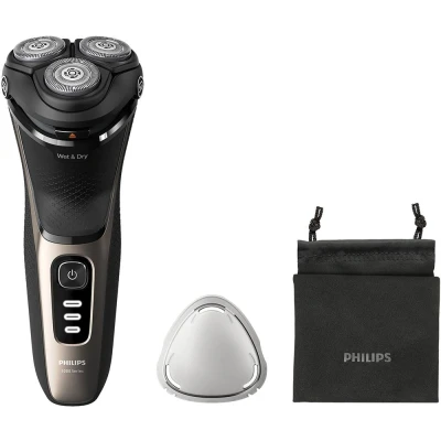 Image of PHILIPS Series 3000 S3242/12 Wet &amp; Dry Rotary Shaver Black, Black