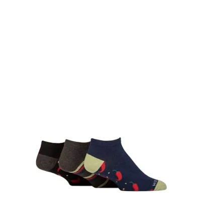 Image of Mens 3 Pair SOCKSHOP Wildfeet Novelty Cotton Trainer Socks Chillies 7 11