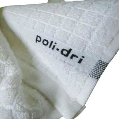 Image of Samuel Lamont &amp; Sons Poli Dri Tea Towel White, Size 50cm x 70cm, 100% Cotton Terry Towelling , Ultra absorbent Super Soft Machine Washable, One