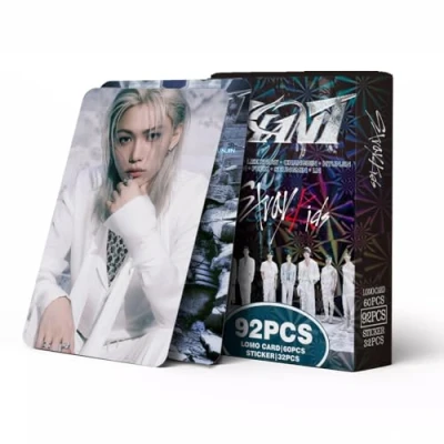 Image of 92Pcs Stray Kids PhotoCards GIANT New Album Cards Christmas Style Mini Merch Poster Lomo 60 and 32 Stickers Gift for Stay