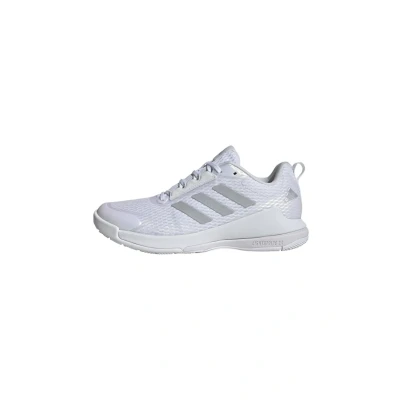 Image of adidas Performance Novaflight 2 Basketball shoes, Women&#039;s, Size: 10.5, cloud white silver metallic Synthetics/textile