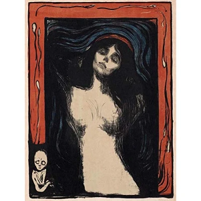 Image of Wee Blue Coo Painting Munch The Madonna Art Print Poster Wall Decor 12X16 Inch