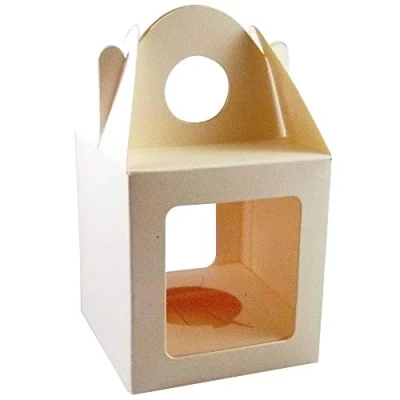 Image of 10 x Medium Cream Single Cupcake/Muffin/Fairy Cake Boxes with 2 Windows