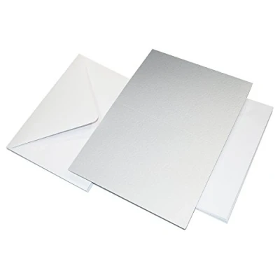 Image of Craft UK W109 A6 Hammered Card and Envelope Pack of 50 White