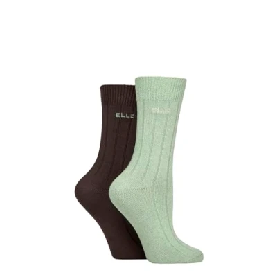 Image of Women&#039;s 2 Pair Elle Ribbed Bamboo Boot Socks Forager 4 8
