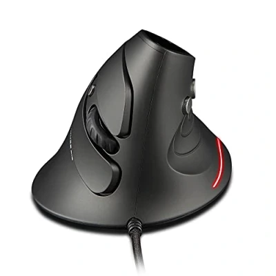 Image of zelotes Vertical Ergonomic Mouse,3200DPI,6 Buttons Wired Computer Mouse,USB Optical Mouse,Wired Mouse for Laptop,PC,Mac,Black