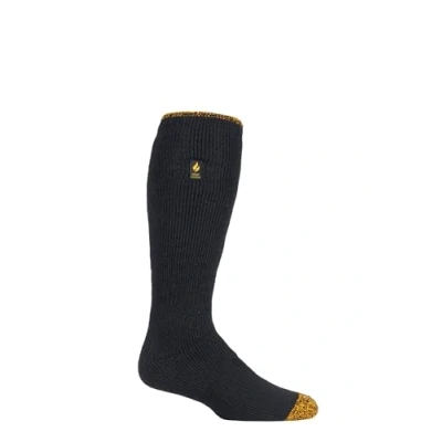 Image of Mens 1 Pair SOCKSHOP Heat Holders 2.3 TOG Workforce Long Socks Black / Yellow