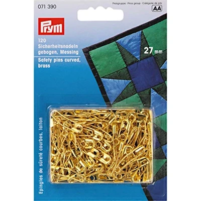 Image of Prym_071390 1 27 mm Safety Pins Curved with Coil Brass, Gold, one size
