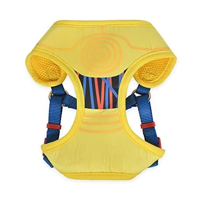 Image of Star Wars for Pets C3PO Dog Harness Medium Dogs, (M) Yellow Harness, No Pull with D Ring Machine Washable Merch Dogs Costume