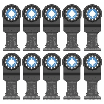 Image of BOSCH OSL114C 10 Pack 1 1/4 in. Starlock Oscillating Multi Tool Metal &amp; More Carbide Extreme Plunge Cut Blades for Cutting Iron Bar, Metal, Wood with Nails, Drywall and Tile