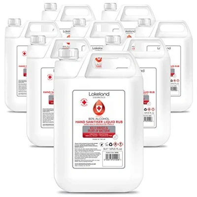 Image of 80% Alcohol Hand Sanitiser Liquid Rub 8x 5L Litre Kills 99% Bacteria, Germs Sanitizer (Pack of 8)