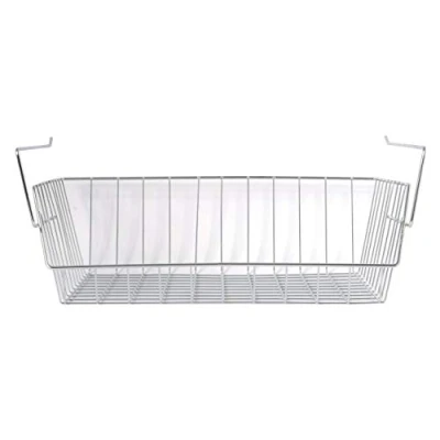 Image of MSV Metal Hanging Basket 40x27x14 cm Silber Storage for Kitchen Cupboards Closets Shelving Unit Base Cupboard Shelf