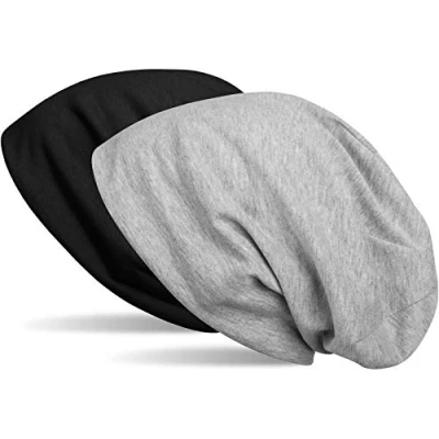 Image of styleBREAKER Beanie Reversible Cap in Plain Colours, Slouch Cap, Light and Soft, longbeanie, Unisex 04024115, Colour:Black/Grey Flecked