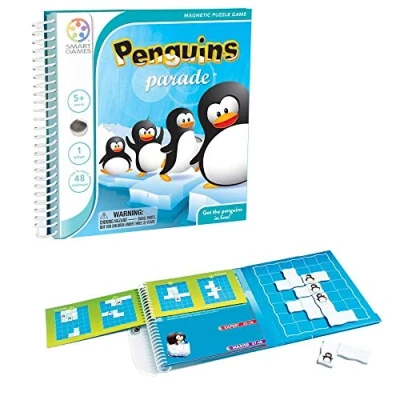 Image of SmartGames Penguins Parade, Magnetic Puzzle Game with 48 Challenges, 5+ Years