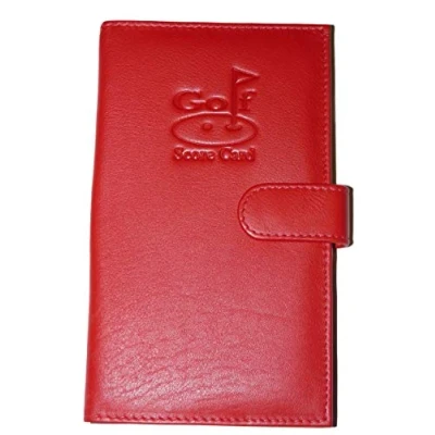 Image of Mala Leather Golf Scorecard Holder UK and European style (Red)