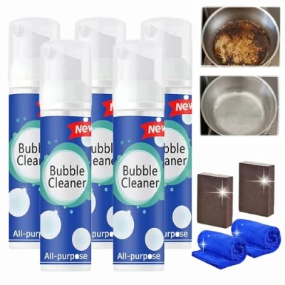 Image of All Purpose Rinse Free Cleaning Spray, Bubble Cleaner Purpose, The Cleaner, Kitchen Clean Foam Stubborn Grease &amp; Grime Remover Spray (100ml*5)