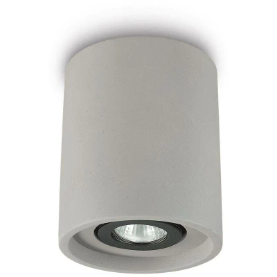 Image of Oak 1 Light Round Surface Mounted Downlight Grey