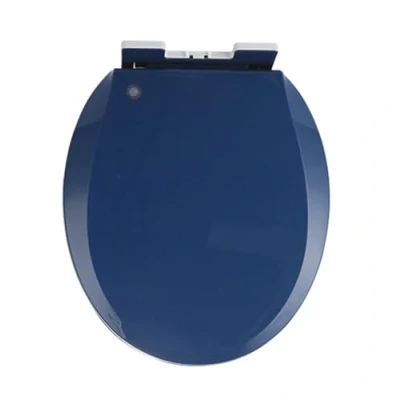 Image of Giural Colored Toilet Seat, Round Seat Soft Close, Thicken Slow Close Bathroom Lid, Easy To Clean &amp; Install, Plastic Seat,Navy