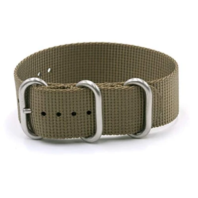 Image of Vario Military Dive Ballistic Nylon Khaki Brown Premium Replacement Watch Band (24mm)