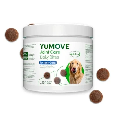 Image of YuMOVE Daily Bites for Senior Dogs High Strength Hip and Joint Supplement Designed Older, Stiff Dogs, with Glucosamine, Chondroitin, Green Lipped Mussel Aged 9+ 150 Chews