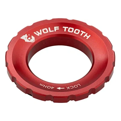 Image of Wolf Tooth Centrelock Rotor Lockring Red Customisable Bike Accessories And Components Precision Engineered