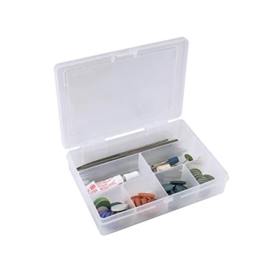 Image of Whatmore Wham Assorted Clear Plastic Hobby / Craft Organiser Storage Boxes 19cm x 13.5cm 4cm