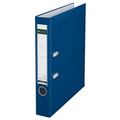 Image of Esselte Leitz 10155035 A4 Quality File 180 with Slotted Cover Plastic Narrow Blue