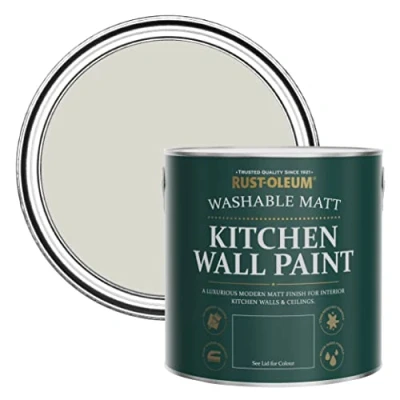 Image of Rust Oleum Grey Washable Kitchen Wall Paint in Matt Finish Bare Birch 2.5L