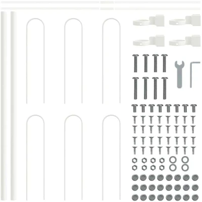 Image of vidaXL Garden Fence with Hoop Top White 8.5x0.6 m Steel
