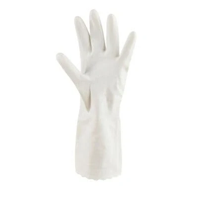 Image of lakeland Medium Deluxe Washing Up Gloves White Latex &amp; Rubber Free Suitable For Sensitive Skin