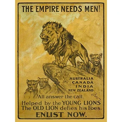 Image of Wee Blue Coo War Advert British Empire Enlist Recruit Art Print Poster Wall Decor 12X16 Inch