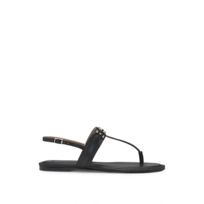 Image of BOSS Emberlyn Tbar sandals, Women&#039;s, Size: 6, Black Leather