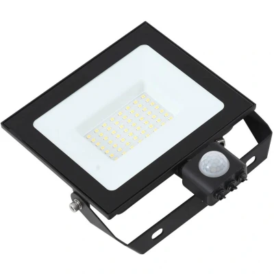 Image of Prios LED outdoor spotlight Maikel, 50W, 4000lm, aluminium, sensor