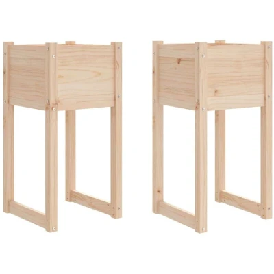 Image of vidaXL Planters 2 pcs 40x40x81 cm Solid Wood Pine