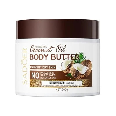 Image of Coconut Body Butter for Dry Skin, Hand &amp; Moisturizer with Organic Oil, Smooth and Radiant 24 Hour Moisture Skin Care