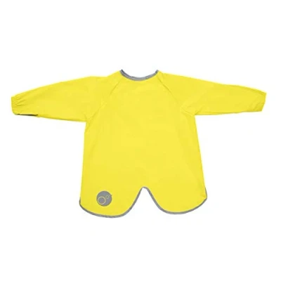 Image of b.box Waterproof Large Smock Bib with Long Sleeve and Machine Washable (Lemon Sherbet)