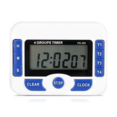 Image of Nikou Countdown Timer, Digital 4 Channel Independent Group Timer Magnetic Kitchen Cooking Clock, Multi Function with Alarm Clock