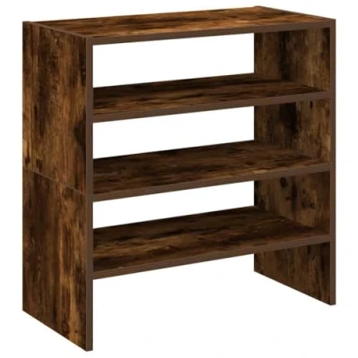Image of vidaXL Stackable Shoe Racks Smoked Oak 60x30x30.5 cm Versatile Storage for Home Entryway Bedroom