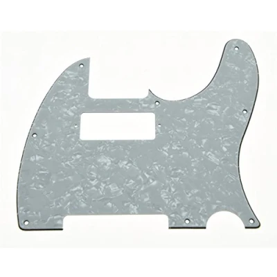 Image of KAISH Tele Style Pickguard Guitar Pick Guard Scratch Plate with Mini Humbucker Pickup Hole for Tele/Telecaster White Pearl