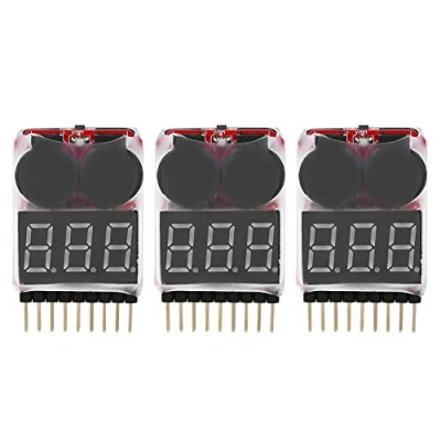 Image of 3Pcst RC 1S 8S Lipo Battery, LED Tester Low Voltage Alarm Buzzer Checker