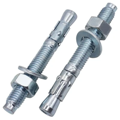 Image of SKIR&#039;CO (4 pcs) Zinc Plated Wedge Anchors M12 x 120 mm, Metal Dowels, Anchor Bolt, Masonry Anchors, Concrete