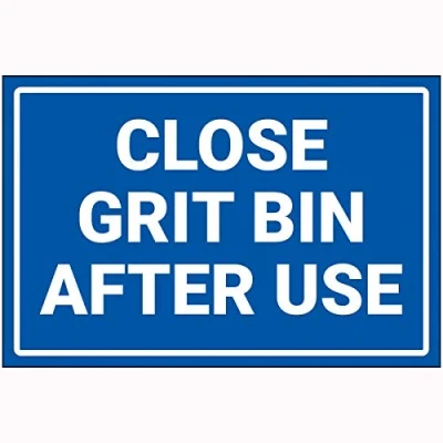 Image of V Safety Close Grit Bin After Use Sign 300mm x 200mm Self Adhesive Vinyl