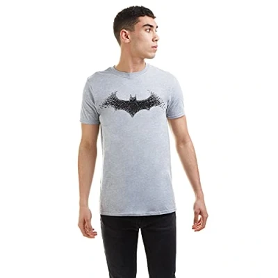 Image of DC Comics Men&#039;s Batman BAT Logo Regular Fit Crew Neck Short Sleeve T Shirt, Grey (Grey Heather Hgy), XX Large (Manufacturer Size:XX Large)