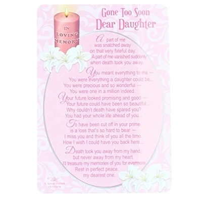 Image of In Loving Memory Graveside Memorial Card Daughter