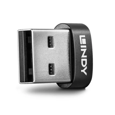 Image of LINDY USB 2.0 Type A Male to C Female Adapter, 41884 , Black, Metallic
