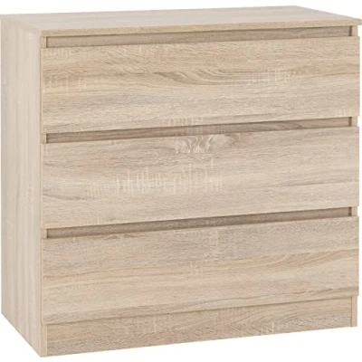 Image of Seconique Malvern 3 Drawer Chest in Sonoma Oak Effect